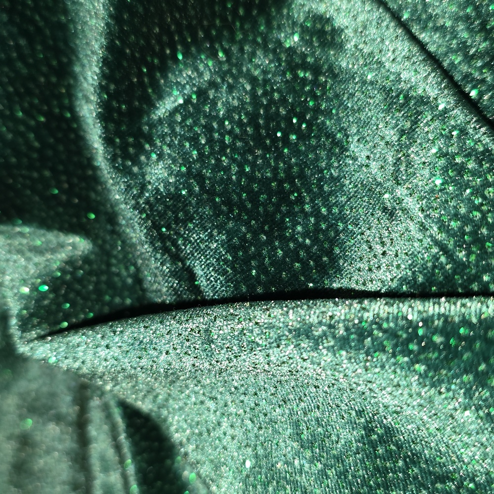 Badgley Mischka Elegant Sparkling Emeral Green Velvet Wrap Dress Size PM - Picture 16 of 16